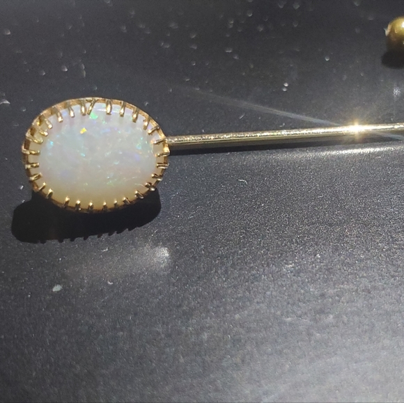 10K GOLD Beautiful antique Victorian  Australian opal hat pin - Picture 11 of 13